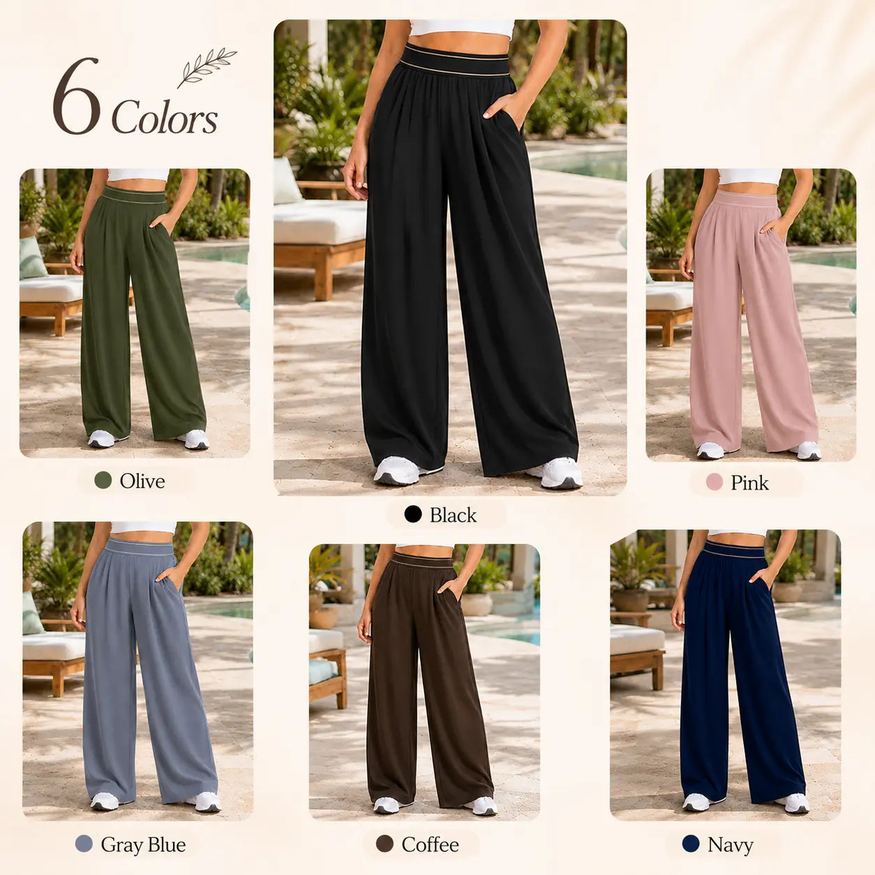 Women’S Wide Leg Palazzo Pants Black High Waisted Loose Lounge Pants with Pockets Casual Flowy Beach Vacation Pants Summer Resort Pants Comfy Stretchy Yoga Travel Pants for Women,Clothes for Back to School,First Day of School Outfits