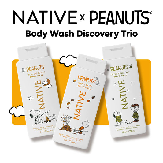 NATIVE Body Wash Discovery Trio – 3-Pack, 18 Oz, Rich Lather, Gentle Cleanse, 24HR Freshness