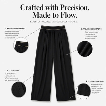 Women’S Wide Leg Palazzo Pants Black High Waisted Loose Lounge Pants with Pockets Casual Flowy Beach Vacation Pants Summer Resort Pants Comfy Stretchy Yoga Travel Pants for Women,Clothes for Back to School,First Day of School Outfits