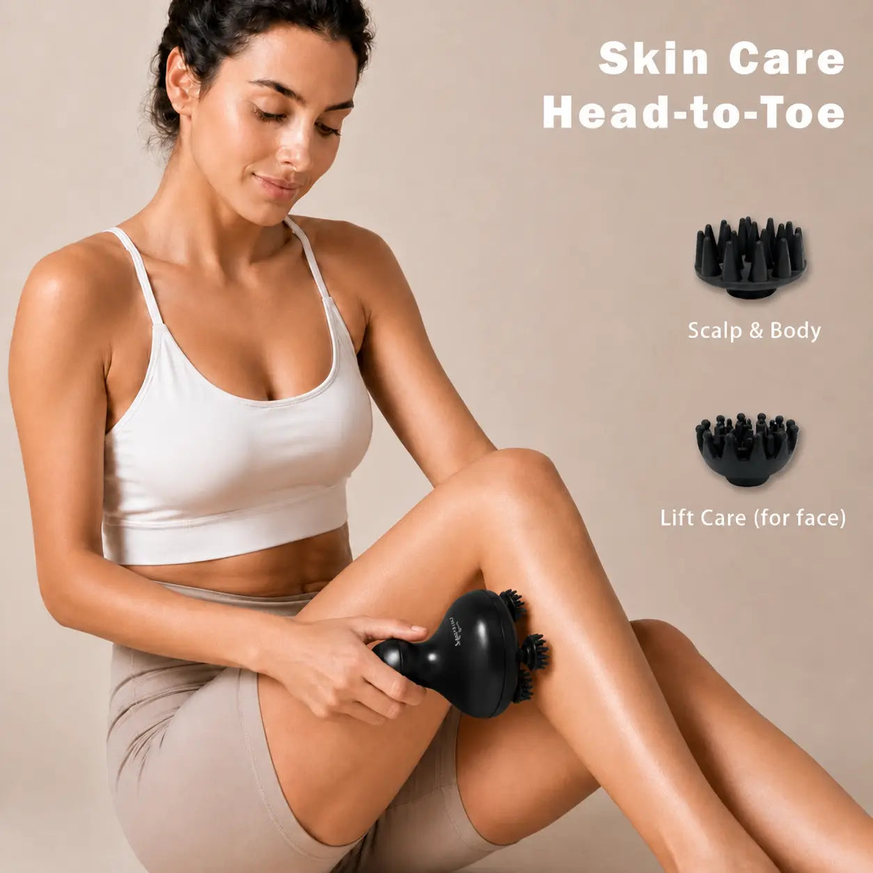 MIRATOKI Cocowave 4-In-1 Face & Scalp Massager, True Japanese Shiatsu Technology, Red Light for Healthier Scalp, Electric Head Spa Device Rotate Kneading and Vibration for Facial Massage, Scalp Care, Neck & Body Relaxation