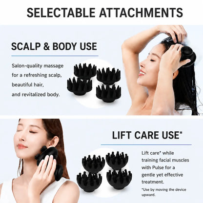 MIRATOKI Cocowave 4-In-1 Face & Scalp Massager, True Japanese Shiatsu Technology, Red Light for Healthier Scalp, Electric Head Spa Device Rotate Kneading and Vibration for Facial Massage, Scalp Care, Neck & Body Relaxation