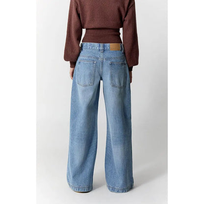 Pacsun Women'S Sloane Low Rise Ultra Baggy Jeans 2-Button Light Blue